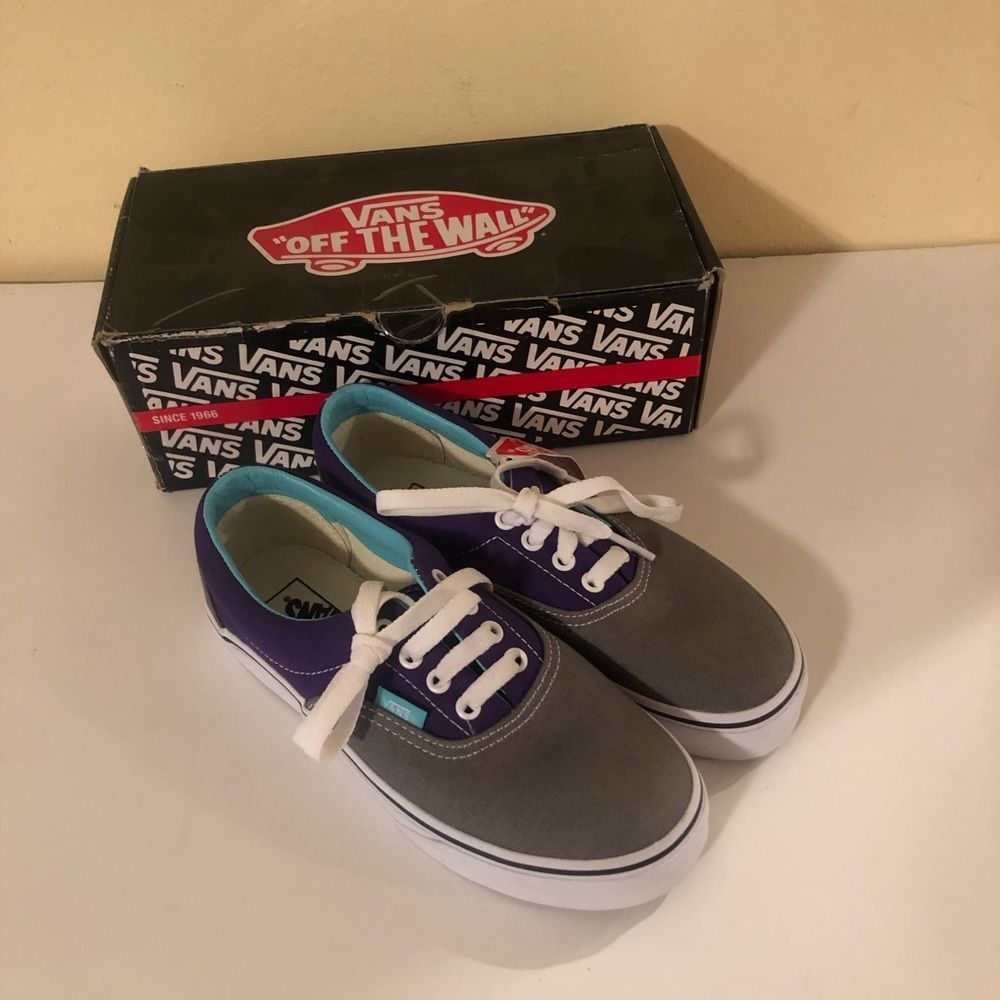 Van’s Purple & Gray Tennis Shoes, NIB, Kids 2